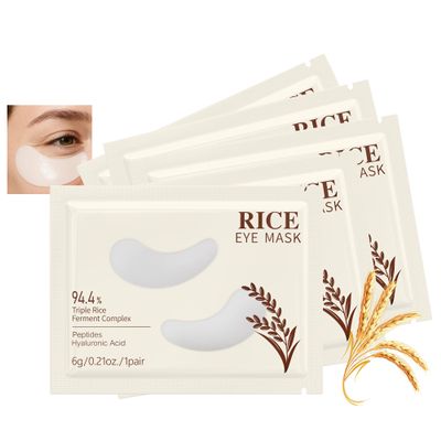 AKARY 94.4% Triple Rice Ferment Complex Under Eye Pathes 10PCS, Moisturizing, Firming, Glowing, Deeply Nourishing & Radiant Eyes Skin Gel Eye Masks for Dark Circles, Wrinkles, Eye Bags & Puffy Eyes