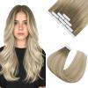 Ve Sunny Tape in Extensions Ash Blonde Mix Platinum Blonde Human Hair Tape in Extensions 14inch Tape ins Human Hair Extensions Invisible 10Pcs 25G view 1