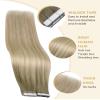 Ve Sunny Tape in Extensions Ash Blonde Mix Platinum Blonde Human Hair Tape in Extensions 14inch Tape ins Human Hair Extensions Invisible 10Pcs 25G view 2