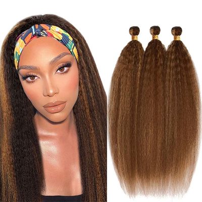 300g 28 30 32 Inch P430 Highlight Brown Bundles Dark Brown Kinky Straight Bundles Unprocessed Virgin Ombre Brown Yaki Straight Bundle Hair Extensions