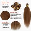 300g 28 30 32 Inch P430 Highlight Brown Bundles Dark Brown Kinky Straight Bundles Unprocessed Virgin Ombre Brown Yaki Straight Bundle Hair Extensions view 3