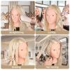 26"-28" Mannequin Head with 80% Real Hair Cosmetology Training Doll Head for Hair Styling, Braiding & Makeup Practice  No Makeup view 4