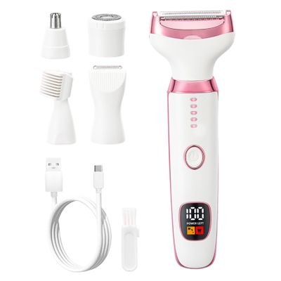 Electric Razors for Women, 5-in-1 Rechargeable Body Shaver with LED Display, Highly Efficient & Smooth Facial and Body Hair Remover Essential Beauty ToolElectric Razors for Women
