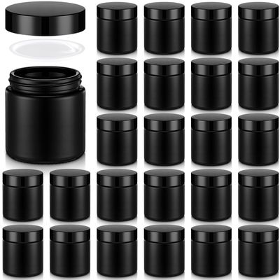 Norme 24 Pcs 4 oz Glass Jars with Lids Cosmetic Jars, Frosted Black