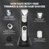 TEENOVA Electric Body Hair Trimmer Shaver - 3 in 1 Pubic Trimmer for Men - Bikini Trimmer for Women - No Nick Groin Ball Razor with Ceramic Blade Heads, Wireless Dock Charging, Wet/Dry Use (Silver) view 2