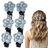 2026 New Sparkling Crystal Stone Braided Hair Clips, Rhinestone Hair Clips Hair Braid Clips Easily Braided Hair Bands, Shiny Rhinestone Hair Clip for Women and Girls (Blue, 2) view 1