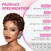 Short Curly Pixie Cut 13x4 Lace Front Wig Human Hair Wigs 13x4 HD Lace Frontal Wigs Short Layered Curly Glueless Wig Pre Plucked Deep Wave Pixie Cut Human Hair Wigs for Black Women, Natural Black view 3