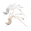 VALICLUD 2Pcs Rhinestone Dangle Hairpins with Tassels Moon and Star Hair Jewels for Women and Decorative Bridal Clips for Wedding Party Festival Hair Accessories view 1