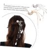 VALICLUD 2Pcs Rhinestone Dangle Hairpins with Tassels Moon and Star Hair Jewels for Women and Decorative Bridal Clips for Wedding Party Festival Hair Accessories view 2