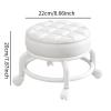 BAOTEDSL 360 Rotating Roller Stool Universal Swivel Casters Pulley Wheels Stool for Barber Shop, White view 3