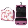 zxxpensy Pink Bows Hand-drawn Watercolor Travel Toiletry Bag for Women,Hanging Makeup Organizer with Hook for Shampoo view 1