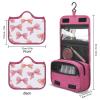 zxxpensy Pink Bows Hand-drawn Watercolor Travel Toiletry Bag for Women,Hanging Makeup Organizer with Hook for Shampoo view 2