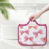 zxxpensy Pink Bows Hand-drawn Watercolor Travel Toiletry Bag for Women,Hanging Makeup Organizer with Hook for Shampoo view 3