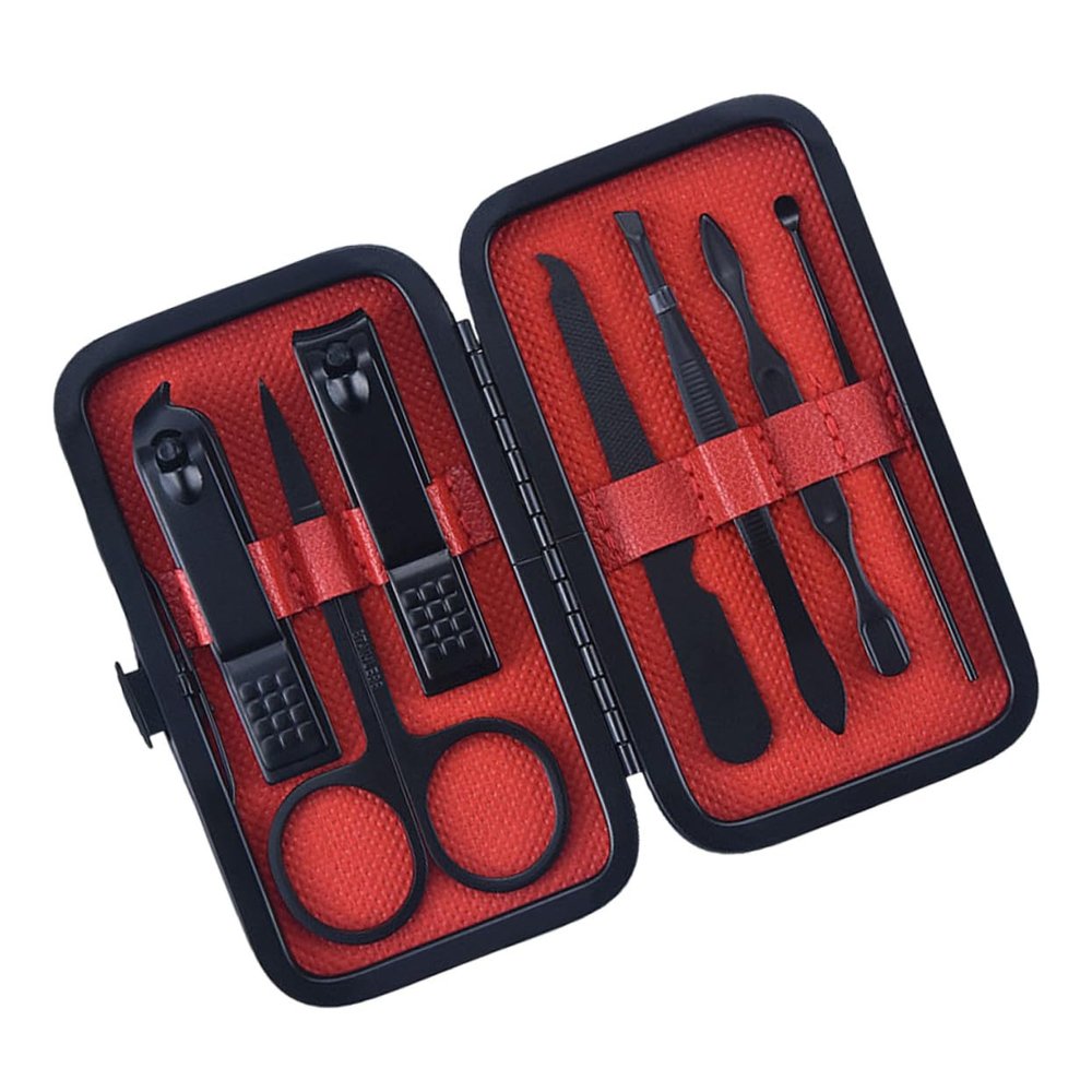 Beaupretty 7pcs Stainless Steel Nail Scissors and Clippers Set Ergonomic Manicure Trimmer Kit for Men and Women Portable Nail Grooming Tools for Daily Use and Travel
