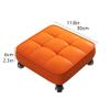 BAOTEDSL Rolling Stool, Small Square Low Stool with Wheels, 360 Swivel Roller PU Leather Seat Chair for Home Office Pedicure Garage Shop(Orange) view 2