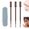 DSACL Nasal Hair Cutter, 2025 Upgraded Double Sided Nose Hair Trimmer for Women Men, 360 Rotating Nose Hair Remover Tool Travel Essentials Christmas Gifts (Coffee, 3 Pcs) view 1