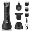 TEENOVA Electric Body Hair Trimmer Shaver - 3 in 1 Pubic Trimmer for Men - Bikini Trimmer for Women - No Nick Groin Ball Razor with Ceramic Blade Head, Wireless Dock Charging, Wet/Dry Use (Black) view 1
