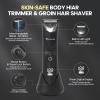 TEENOVA Electric Body Hair Trimmer Shaver - 3 in 1 Pubic Trimmer for Men - Bikini Trimmer for Women - No Nick Groin Ball Razor with Ceramic Blade Head, Wireless Dock Charging, Wet/Dry Use (Black) view 2