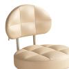 BAOTEDSL Low Rolling Seat with Backrest PU Leather Universal Swivel Caster Wheels Pedicure Stool Pulley Stool for Fitness Barber Shop Kitchen Salon(Khaki) view 4
