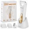 TEENOVA Pubic & Body Hair Trimmer for Men, 2 In 1 Electric Ball Groin Razor Shaver with Ceramic Blade, No Nick Mens Grooming Kits for Wet/Dry Use, Cordless Charging Body Groomer with Led Display,White view 1