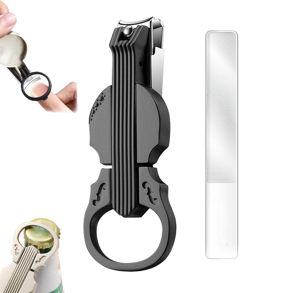 Anti-Splash Nail Clippers with Magnifying Glass