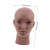 VALICLUD Realistic Black Female Bald Mannequin Head PVC for Wig Styling Makeup Training and Display African Feature Model for Glasses Hat Presentation view 2