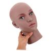 VALICLUD Realistic Black Female Bald Mannequin Head PVC for Wig Styling Makeup Training and Display African Feature Model for Glasses Hat Presentation view 4