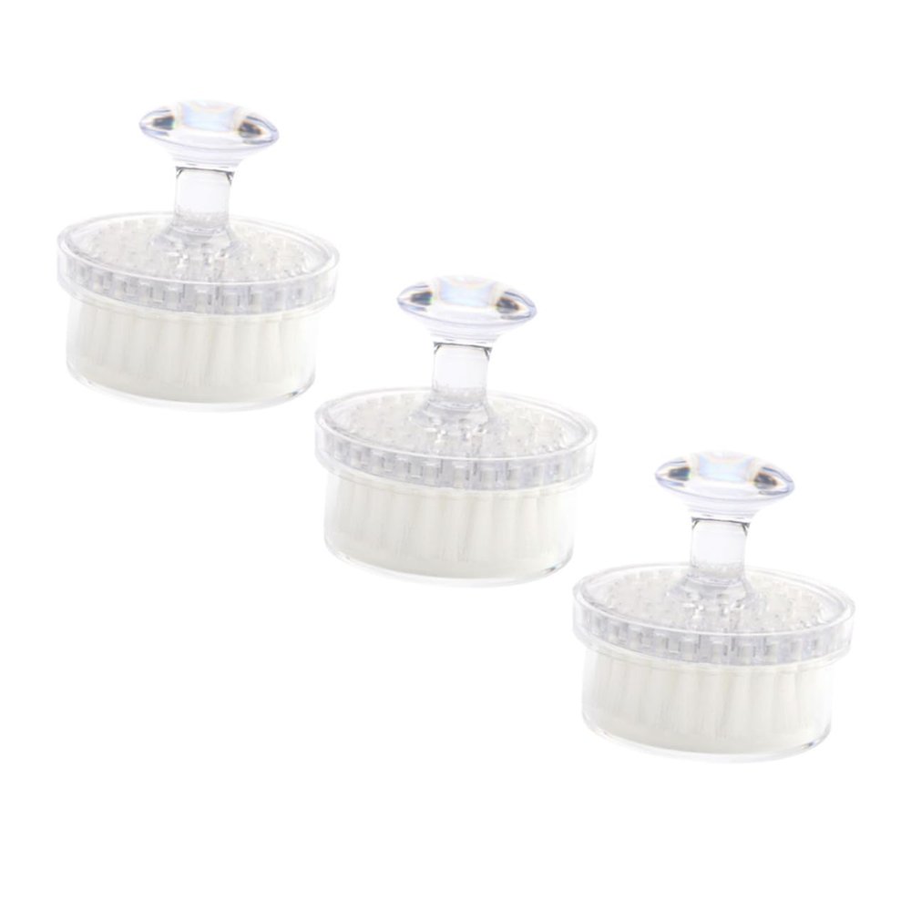 Alipis 3pcs Soft-Bristle Facial Cleansing Brush with Transparent Covers Gentle Exfoliating and Deep Cleansing for Sensitive Skin Lightweight Portable Face Scrubber for Travel and Daily