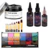 Halloween Kit, Black Temporary Hair Dye Wax, Fake Blood Washable, Face Paint Kit, Painting Palette with Brushes Body Paint view 1