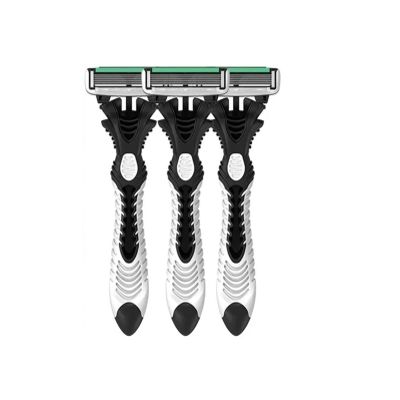 CC0144 Professional 6-Layer Stainless Steel Safety Razor Blades - Manual Shaver For Ultra-Smooth Shaving, Face Care & Beard Hair Remover(3PCS)