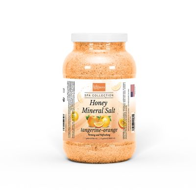 Tangerine Orange Honey Mineral Salt Refreshing & Nourishing Foot and Body Mineral Salt for Soft, Smooth & Hydrated Skin by BeBeauty 1 Gallon