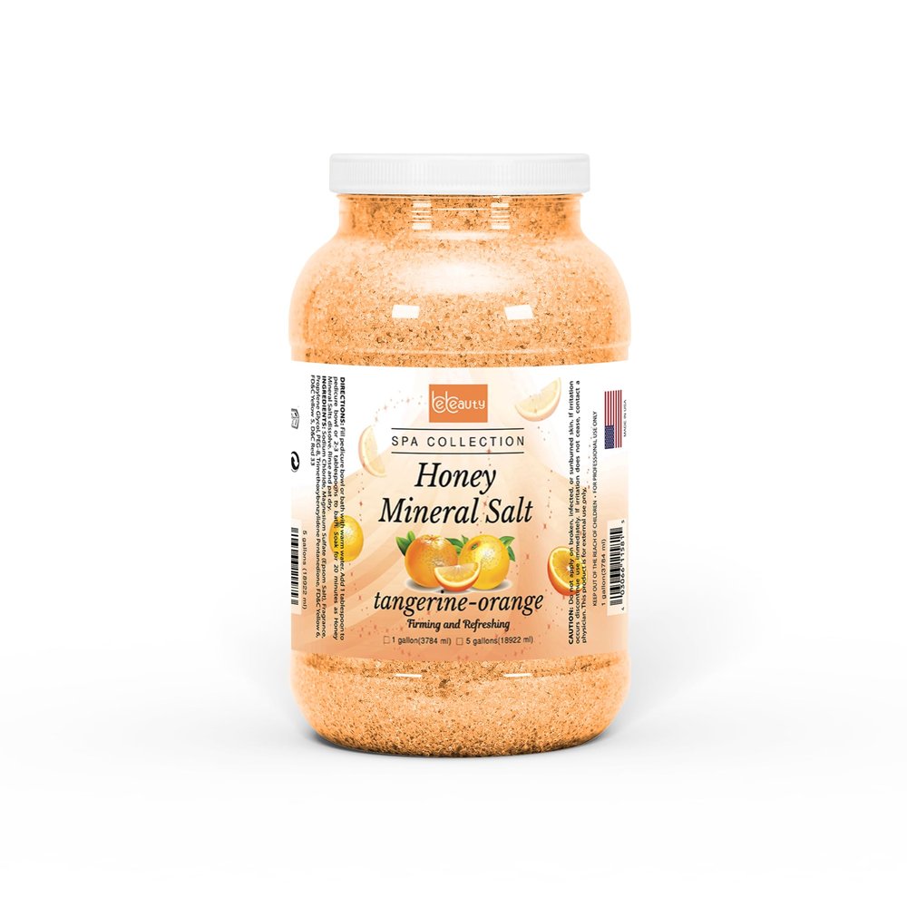 Tangerine Orange Honey Mineral Salt Refreshing & Nourishing Foot and Body Mineral Salt for Soft, Smooth & Hydrated Skin by BeBeauty 1 Gallon