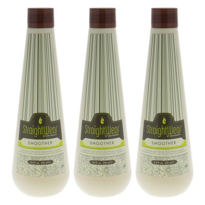 Straightwear Smoother Straightening Solution by Macadamia Oil for Unisex - 8.5 oz Treatment - Pack of 3