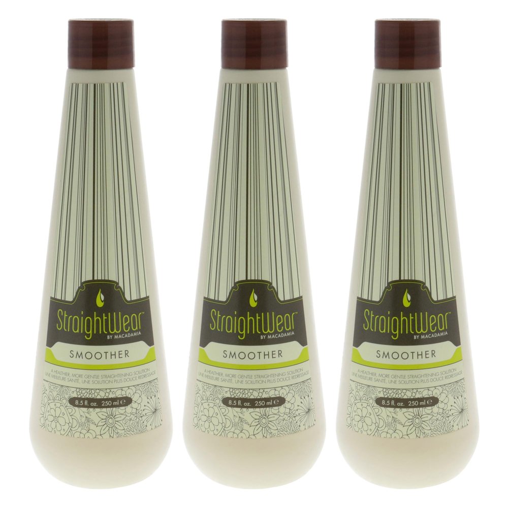 Straightwear Smoother Straightening Solution by Macadamia Oil for Unisex - 8.5 oz Treatment - Pack of 3