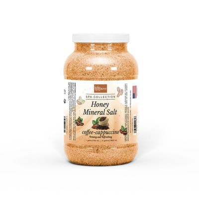 Coffee Cappuccino Honey Mineral Salt Invigorating & Nourishing Foot and Body Mineral Salt for Soft, Smooth & Refreshed Skin by BeBeauty 1 Gallon