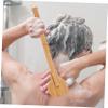Luxshiny Handle Shower Back Brush with Natural Bristles Long Handle Back Scrubber for Men and Elderly Exfoliating Bath Brush for Wet Dry Use Skin Cleansing view 2