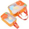 GANAZONO 2pcs Clear Travel Makeup Bags Portable Toiletry Cosmetic Organizer with Large Capacity for Women Business Trips and Family Use Summer Orange view 1