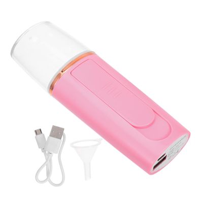 FRCOLOR USB Rechargeable Fine Mist Facial Steamer Sprayer for Deep Pore Cleansing and Moisturizing Silent Operation Pink Face Humidifier for Enhanced Skin Absorption and Care