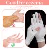 3 Pairs White Cotton Moisturizing Gloves, Touchscreen-Friendly Gloves, Fingerless Glove for Fishing, Sport, Running, Biking, Driving, Golf, Garden, Rowing and Billiards (2 Open Fingertips Per Glove) view 3