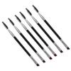 Alipis 6Pcs Angled Eyebrow Brush and Lash Curler Portable Dual-ended Makeup Brushes for Defined Brows and Natural Lashes Black Synthetic Hair for Use view 1