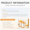 5PCS Vitamin C Skincare Set, Complete Face Care Kit with Cleanser, Toner, Serum, Eye Cream and Face Cream, Moisturizing Anti-Aging Skin view 3
