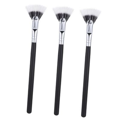 Luxshiny 3pcs Lash Fan Brushes with Soft Dense Fibers Angled Eyebrow and Mascara Applicators for Lash Separation Comfortable Wood Handles for Precise Eye Makeup Grooming