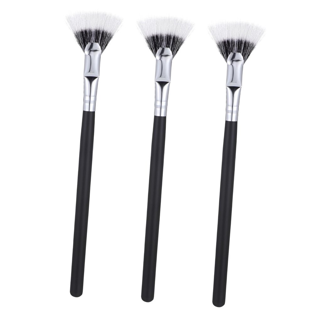 Luxshiny 3pcs Lash Fan Brushes with Soft Dense Fibers Angled Eyebrow and Mascara Applicators for Lash Separation Comfortable Wood Handles for Precise Eye Makeup Grooming