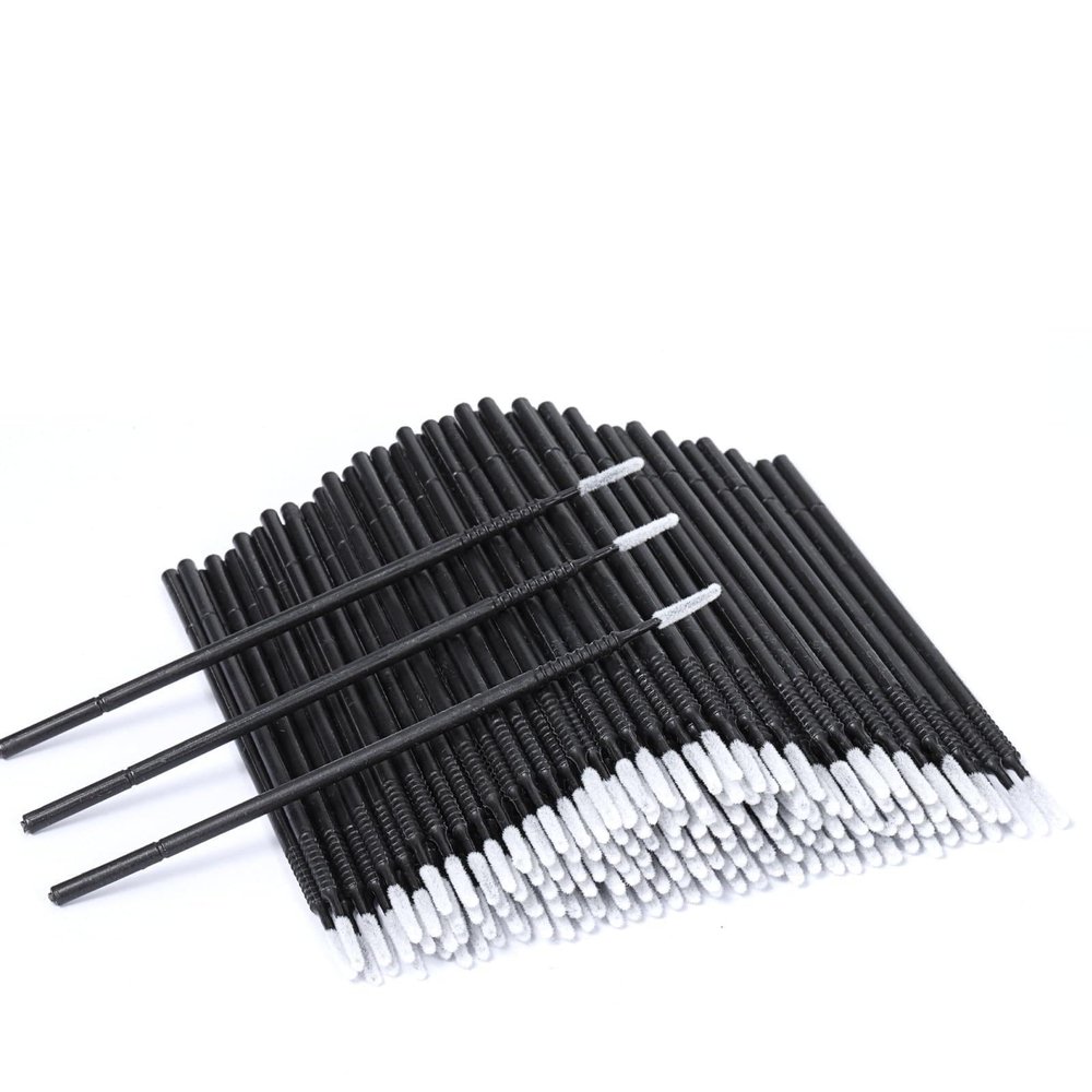 200 Pcs Disposable Micro Applicator Brush Micro Brushes Disposable Lash Mascara Applicators for Eye Lashes Brows Eyelash Extension (Black)