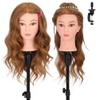 Mannequin Head for Hair Styling Practice 100% Human Hair with Stand, Realistic Rooted Training Head for Beauty School, Cosmetology, Wig Practice (Brown/Blonde) (Brown) view 1