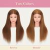 Mannequin Head for Hair Styling Practice 100% Human Hair with Stand, Realistic Rooted Training Head for Beauty School, Cosmetology, Wig Practice (Brown/Blonde) (Brown) view 2