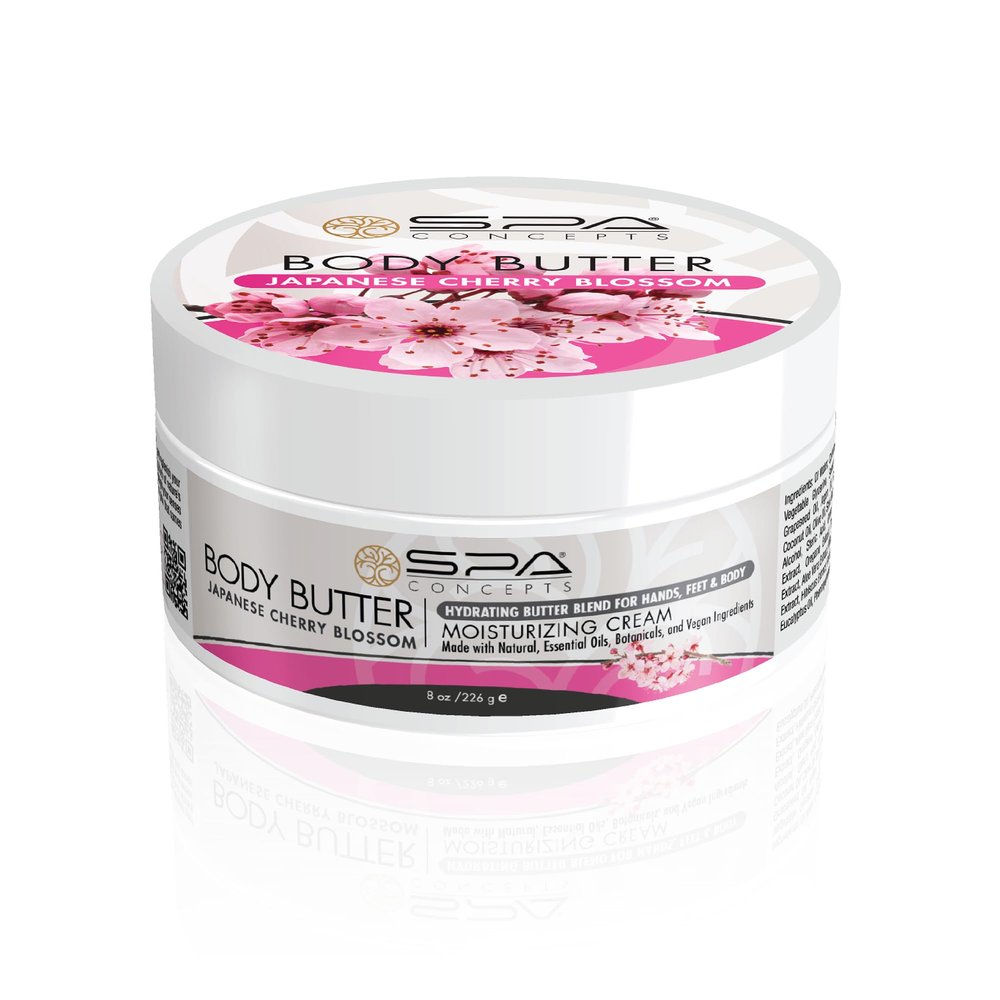Japanese Cherry Blossom Shea Body Butter Deep Moisturizing Cream for Dry Skin | Made in USA Spa Concepts by Cory Labs