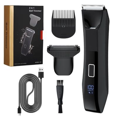 2 in 1 Painless Face Shaver Bikini Mens Body Trimmer IPX6 Waterproof Ball Rechargeable Electric