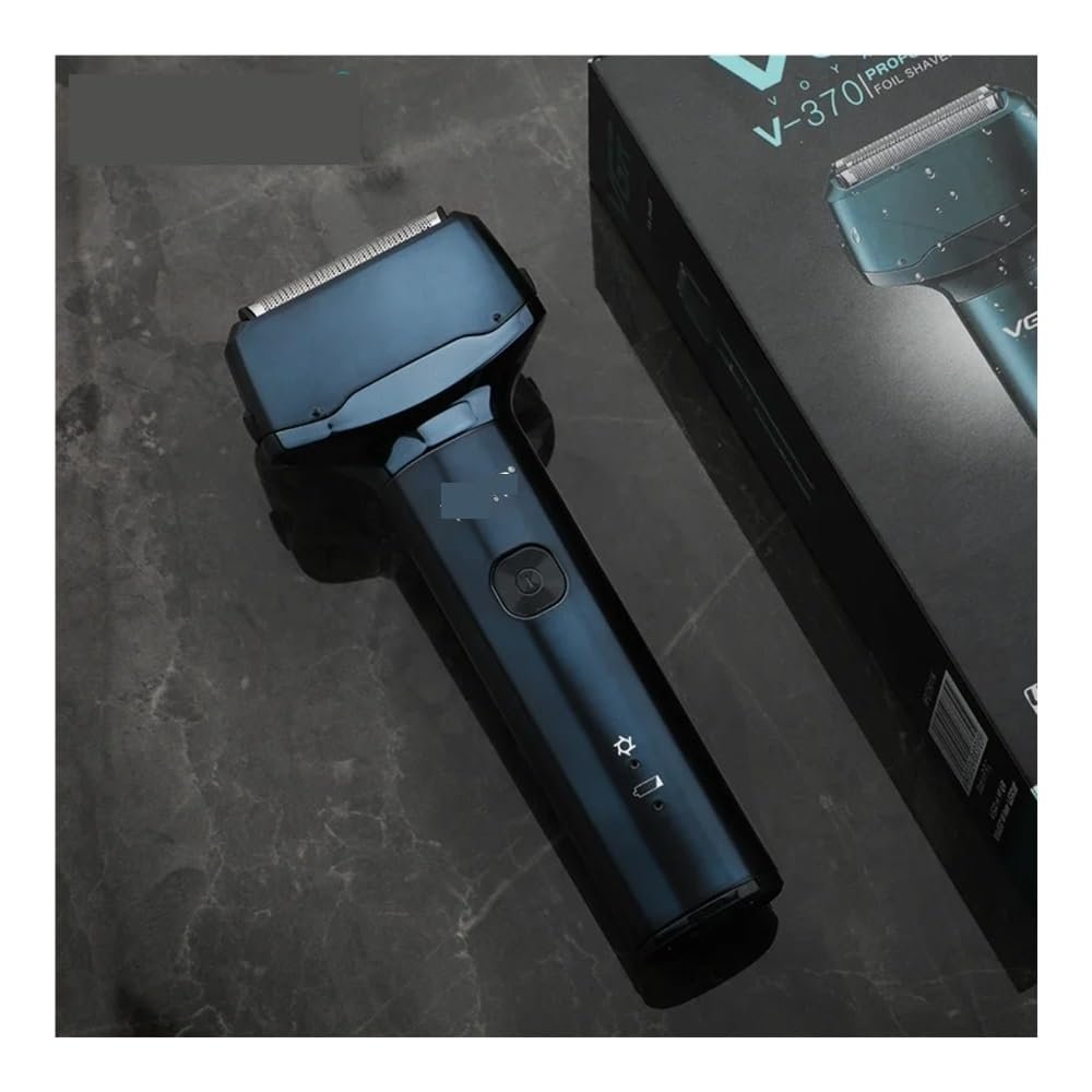 Blades Professional Electric Shaver Waterproof Beard Hair Trimmer Rechargeable Razor Digital Display for Men V-371(V-370 Without Box)
