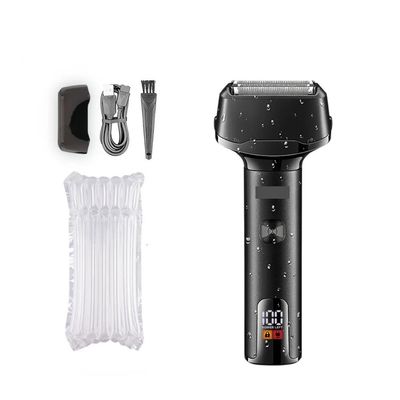 Professional Electric Shaver Waterproof Beard Hair Trimmer Rechargeable Razor Digital Display for Men V-371(V-371 Without Box)